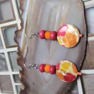 Vintage Artisan Floral Boho Earrings